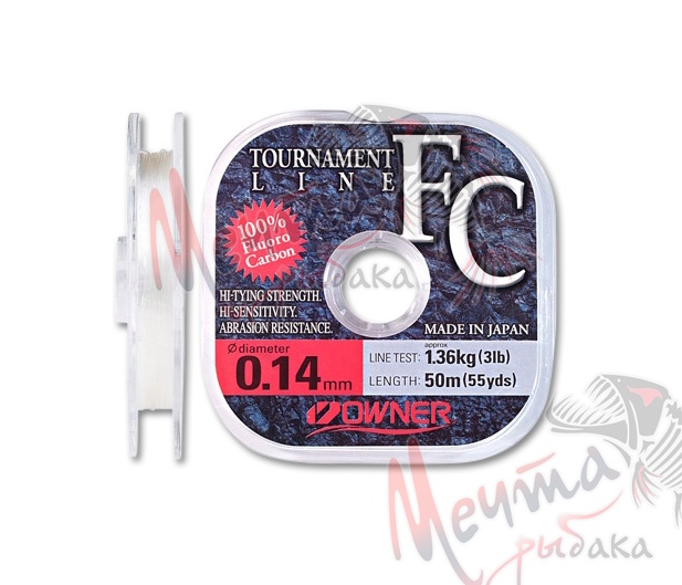 Леска OWNER fluorocarbon d-0.14 50 м.